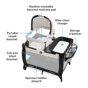 7-in-1 Multifunctional Baby Care Center – Portable Playpen, Changing Table, Bassinet, and More