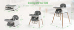 XMSJ 3-in-1 Convertible Baby High Chair with Adjustable Tray