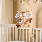 Musical Baby Crib Mobile with Hot Air Balloon – Wooden Bed Bell Rattle Toy for Newborns