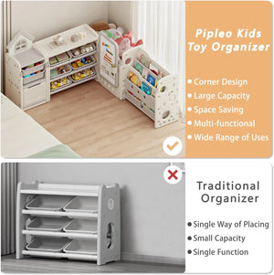 XMSJ Toy Storage Organizer with 10 Removable Bins