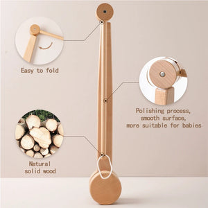 Let's Make" Baby Musical Rattle Toy – Wooden Mobile with Music Box for Newborns 0-12 Months, Crib Hanging Toy with Holder & Soft Elements