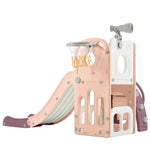 Merax 7-in-1 Toddler Slide Playset with Basketball Hoop and Telescope