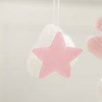 Soft Felt Teddy Bear Baby Crib Mobile - Pink Velvet Animal Hanging Toy for Infants (0-12 Months)