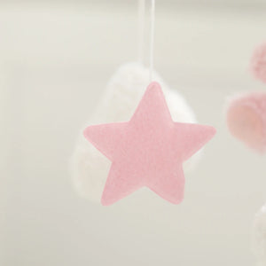 Soft Felt Teddy Bear Baby Crib Mobile - Pink Velvet Animal Hanging Toy for Infants (0-12 Months)