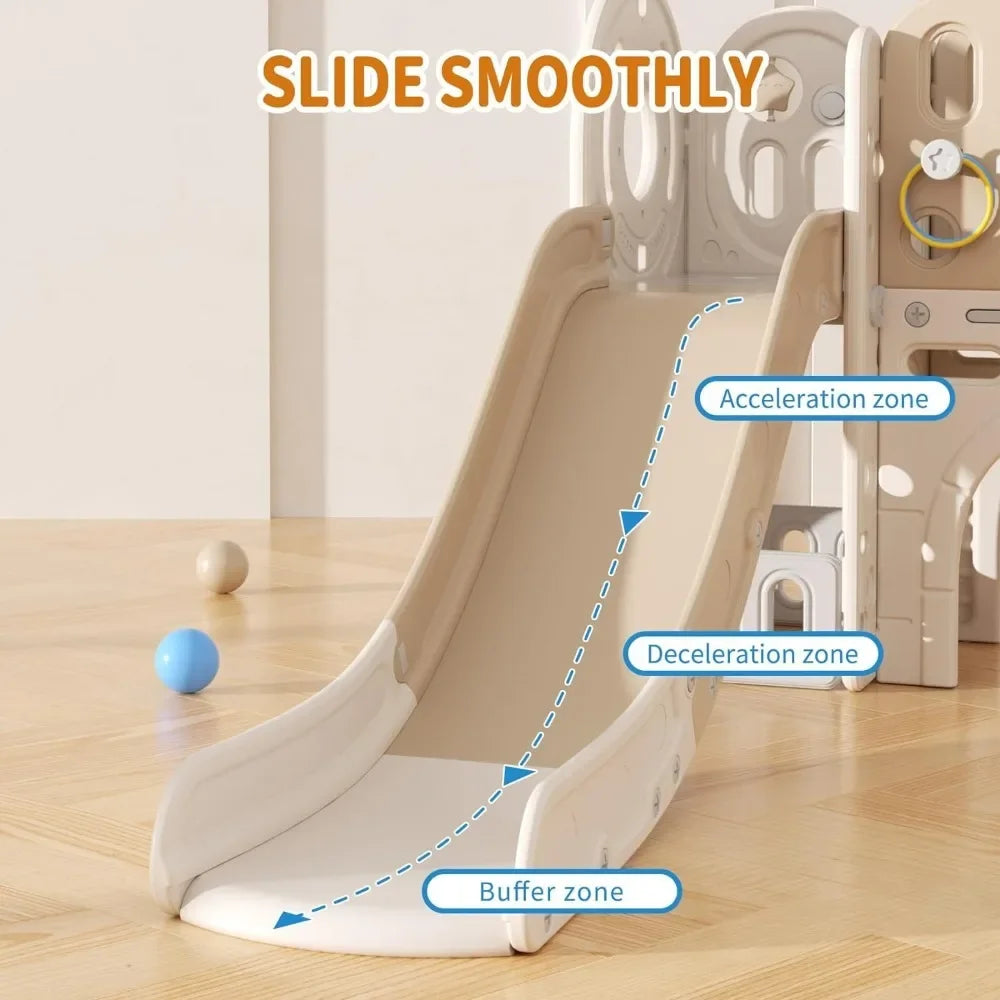 Ultimate Kids Slide Playset: Slide, Tunnel, Basketball Hoop, Climber & Storage