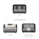 Beckett 3-in-1 Convertible Crib – GREENGUARD Gold Certified, Converts from Crib to Toddler Bed, Fits Standard Full-Size Mattress by OEING