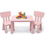 Kids Table and Chair Set - 3-Piece Plastic Furniture for Toddlers