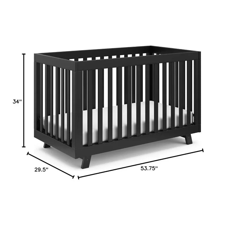 Beckett 3-in-1 Convertible Crib – GREENGUARD Gold Certified, Converts from Crib to Toddler Bed, Fits Standard Full-Size Mattress by OEING