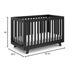 Beckett 3-in-1 Convertible Crib – GREENGUARD Gold Certified, Converts from Crib to Toddler Bed, Fits Standard Full-Size Mattress by OEING