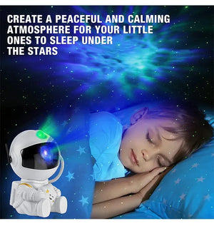 Galactic Dream: Astronaut Star Projector Night Light by XMSJ