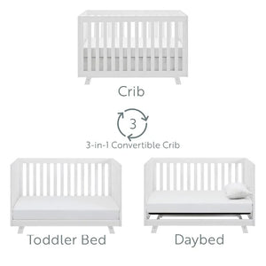 Beckett 3-in-1 Convertible Crib – GREENGUARD Gold Certified, Converts from Crib to Toddler Bed, Fits Standard Full-Size Mattress by OEING