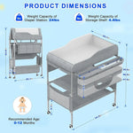 XMSJ Adjustable Height Changing Table with Multi-Component Storage