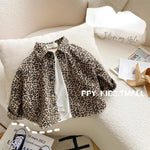 Unisex Cotton Shirt (18 months - 6 years) with Turn-Down Collar & Leopard Print
