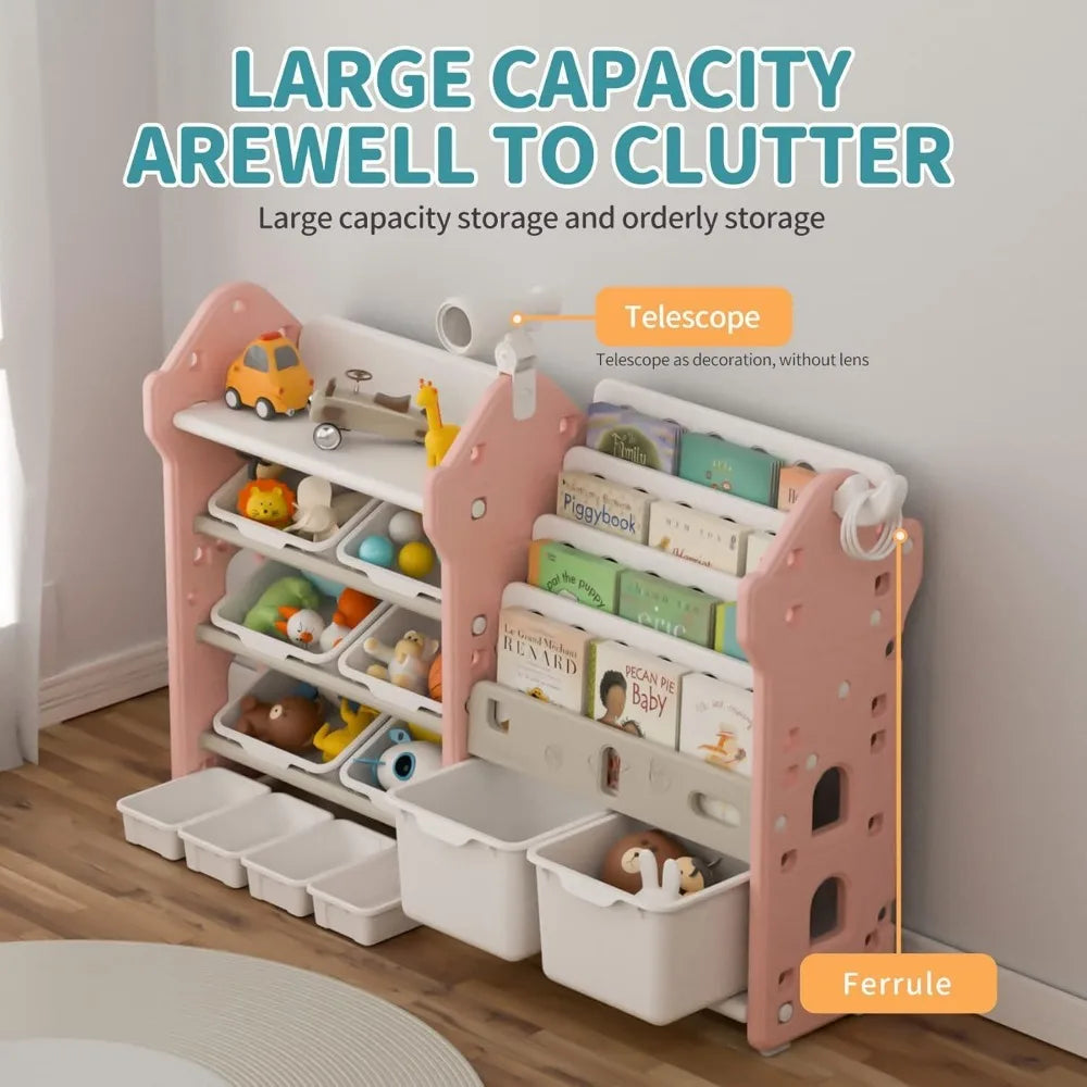 UNICOO Kids Bookshelf and Toy Storage Organizer