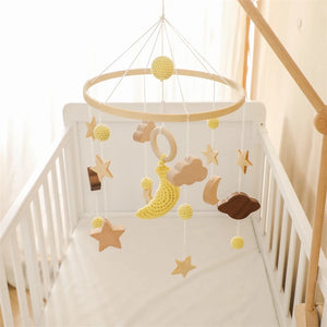 Musical Baby Crib Mobile with Hot Air Balloon – Wooden Bed Bell Rattle Toy for Newborns