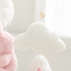 Soft Felt Teddy Bear Baby Crib Mobile - Pink Velvet Animal Hanging Toy for Infants (0-12 Months)