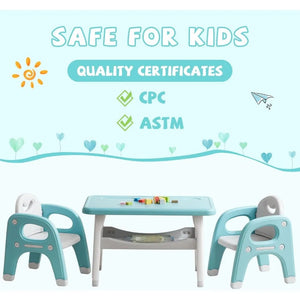 Doreroom Plastic Children Activity Table with 2 Chairs