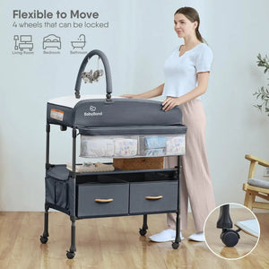 XMSJ Adjustable Height Changing Table with Storage