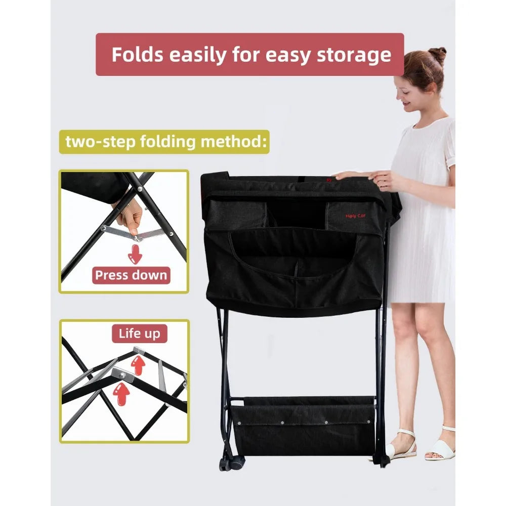 Adjustable Height Multi-Function Changing Table with Storage – Compact and Comfortable Baby Care Station