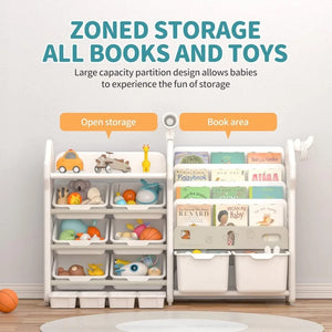 UNICOO Kids Bookshelf and Toy Storage Organizer