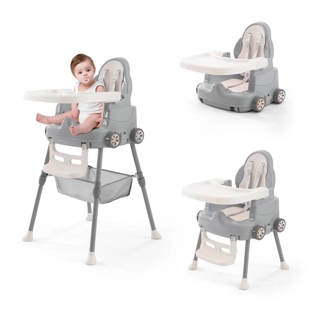 XMSJ 3-in-1 Multifunctional High Chair for Babies and Toddlers – Convertible, Portable, and Safe