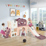 Merax 7-in-1 Toddler Slide Playset with Basketball Hoop and Telescope