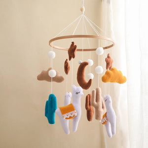 Soft Felt Teddy Bear Baby Crib Mobile - Pink Velvet Animal Hanging Toy for Infants (0-12 Months)