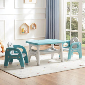 Doreroom Plastic Children Activity Table with 2 Chairs