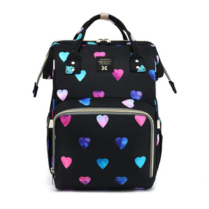 Floral Chic: Diaper Backpack with Stroller Straps