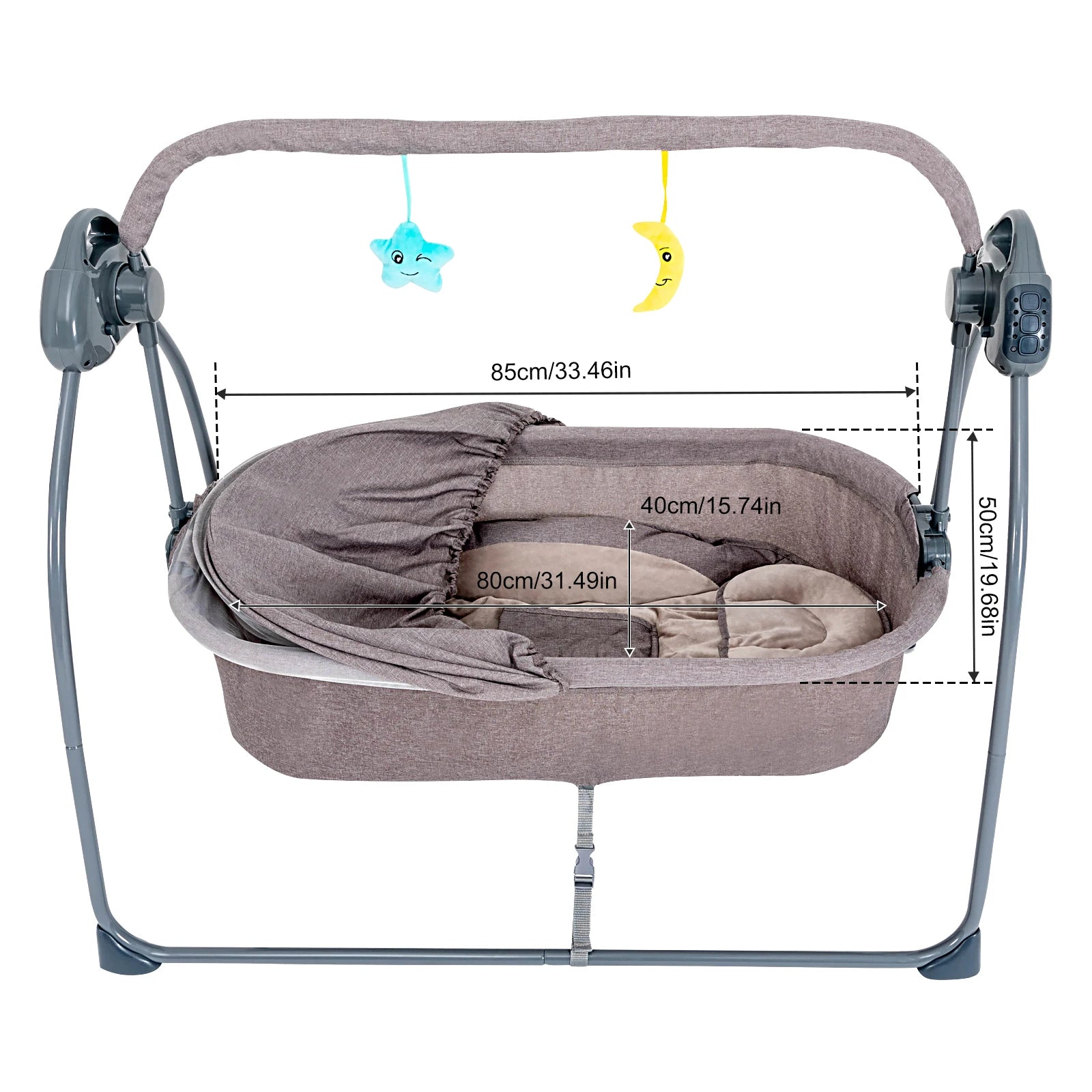 5-Speed Electric Baby Swing – Auto Rocking Cradle with Remote Control and Music