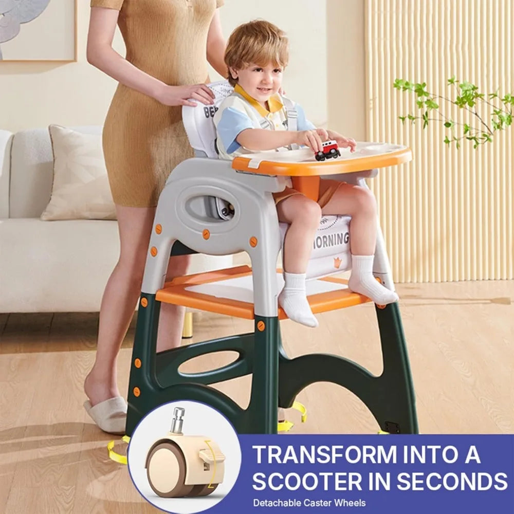 XMSJ 3-in-1 Convertible High Chair