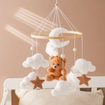 Soft Felt Teddy Bear Baby Crib Mobile - Pink Velvet Animal Hanging Toy for Infants (0-12 Months)