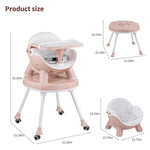 XMSJ 4-in-1 High Chair: Convertible High Chair with Removable Tray for Babies and Toddlers, Modern Design