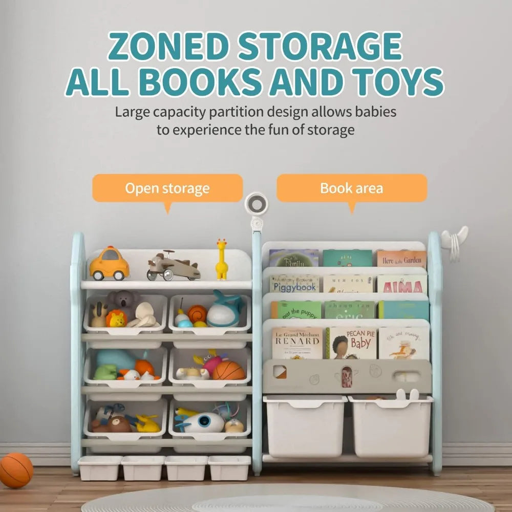 UNICOO Kids Bookshelf and Toy Storage Organizer