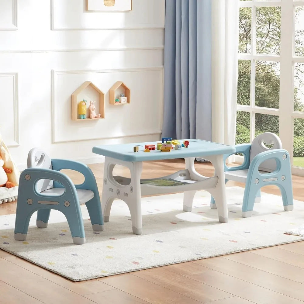 Doreroom Plastic Children Activity Table with 2 Chairs