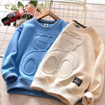 Stylish Bear Print Sweatshirt for Kids (Ages 7-12) by DGUKYM