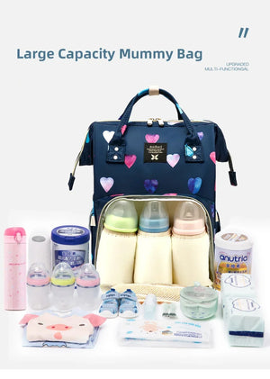 Floral Chic: Diaper Backpack with Stroller Straps