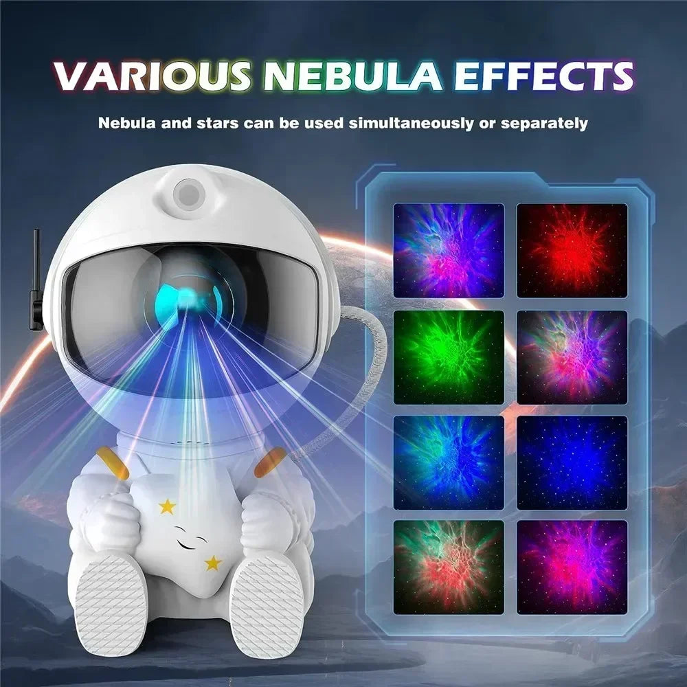 Galactic Dream: Astronaut Star Projector Night Light by XMSJ