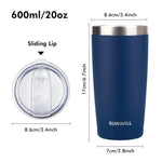 Coffee Travel Mug JUNSUNMAY 600ml Blue 