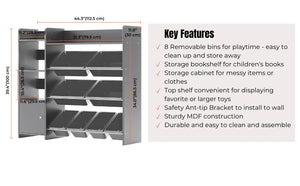 STURDIS Toy Storage Organizer with Bookshelf