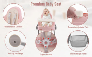 XMSJ 3-in-1 Multifunctional High Chair for Babies and Toddlers – Convertible, Portable, and Safe