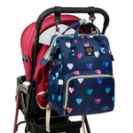 Floral Chic: Diaper Backpack with Stroller Straps