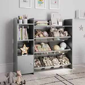 STURDIS Toy Storage Organizer with Bookshelf