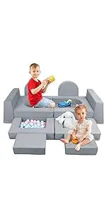 XMSJ Kids Play Couch 7 in 1 – Modular Soft Furniture for Toddlers, Perfect for Bedrooms and Playrooms