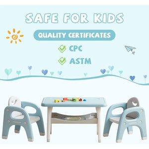 Doreroom Plastic Children Activity Table with 2 Chairs