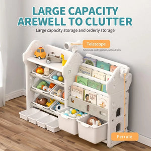 UNICOO Kids Bookshelf and Toy Storage Organizer