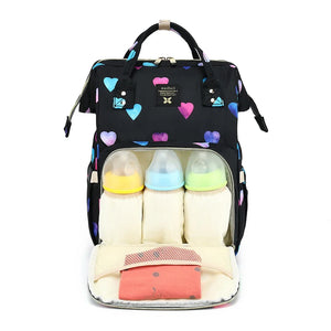 Floral Chic: Diaper Backpack with Stroller Straps
