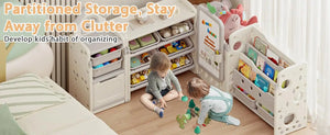 XMSJ Toy Storage Organizer with 10 Removable Bins