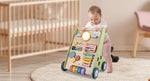 LOL-FUN Wooden Montessori Baby Walker with Wheels and Activity Center, Developmental Walking Toy for 6-12 Month Olds