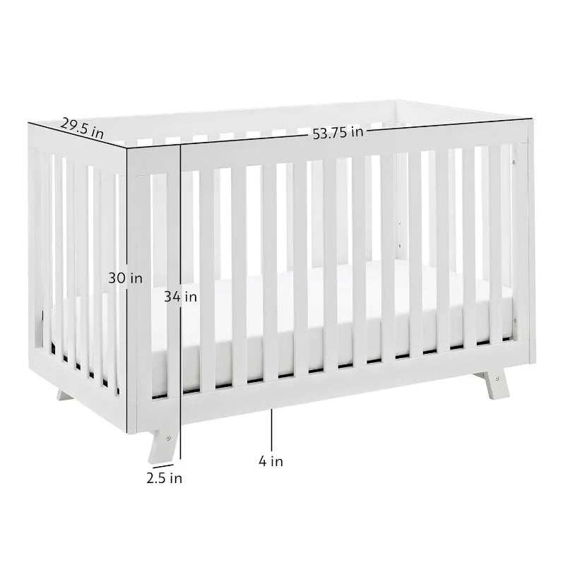 Beckett 3-in-1 Convertible Crib – GREENGUARD Gold Certified, Converts from Crib to Toddler Bed, Fits Standard Full-Size Mattress by OEING